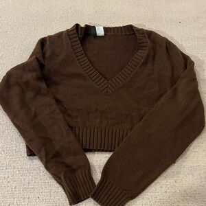 Cropped brown sweater